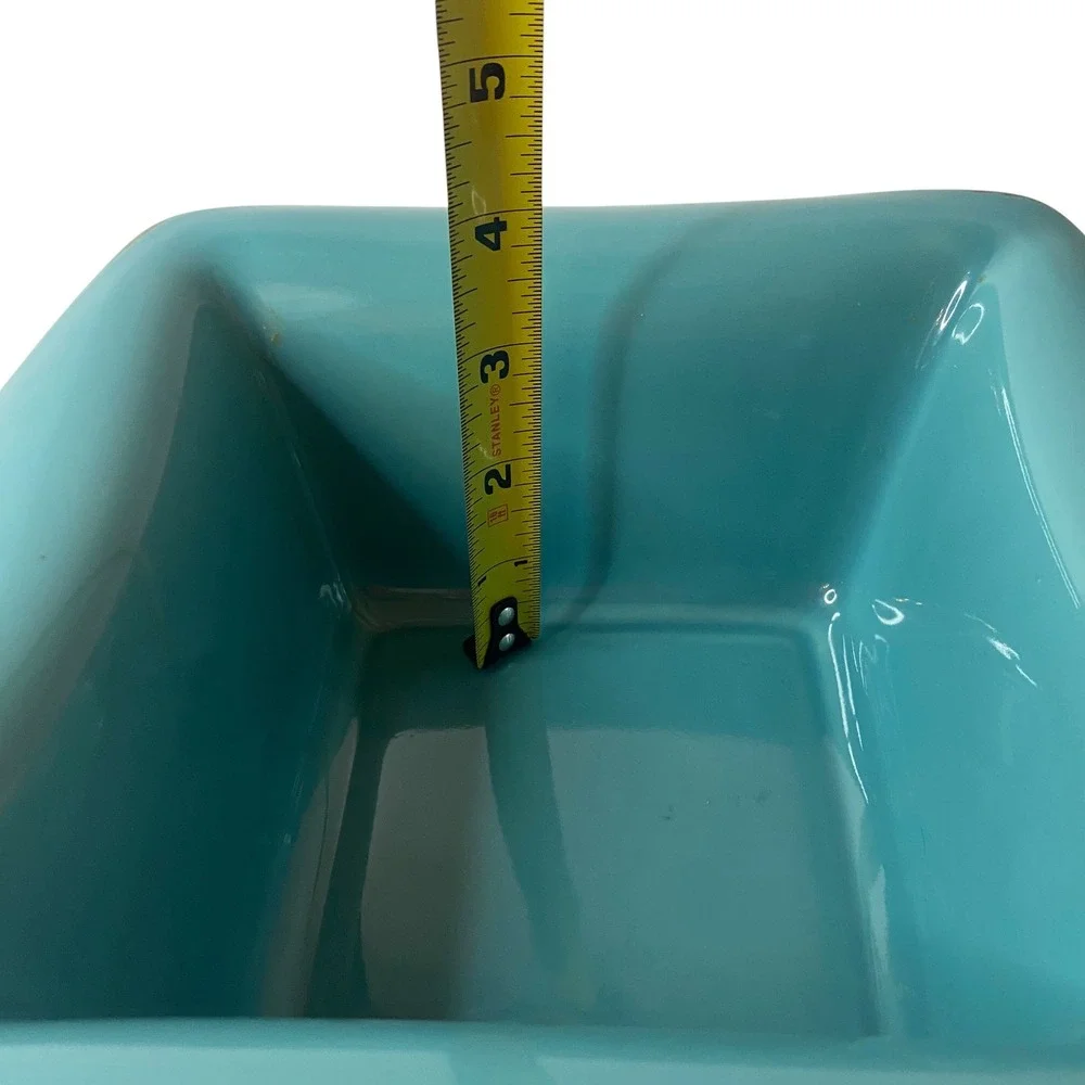 Southern Living At HOME Tuscan Everyday Baker Turquoise Blue Square Stoneware 8